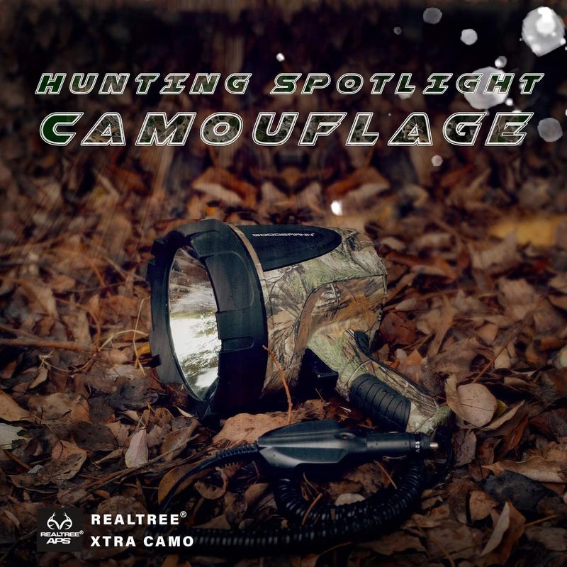 GOODSMANN Spotlight Camo Hunting Spot Lights 12 Volt Marine Spotlight Tacticpro 1500 Lumen RealtreeÂ® Xtra Halogen Boat Spotlighting 9924-H102-01 - Image 2